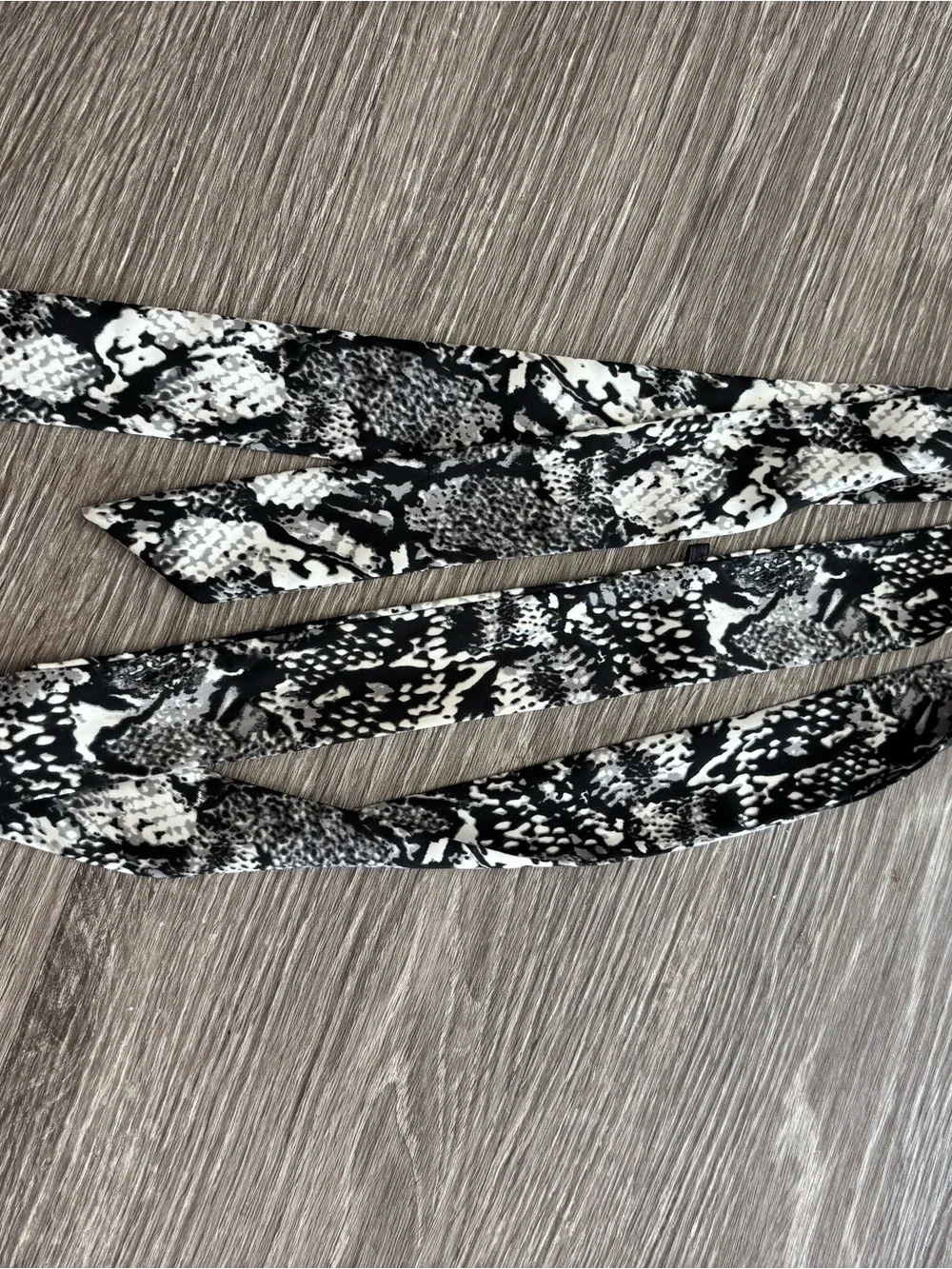 Black & White Patterned Scarf Neck Tie